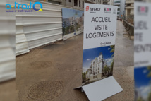 Panneau signalétique accueil client Eiffage Immobilier - Emerige. Clamart (92)