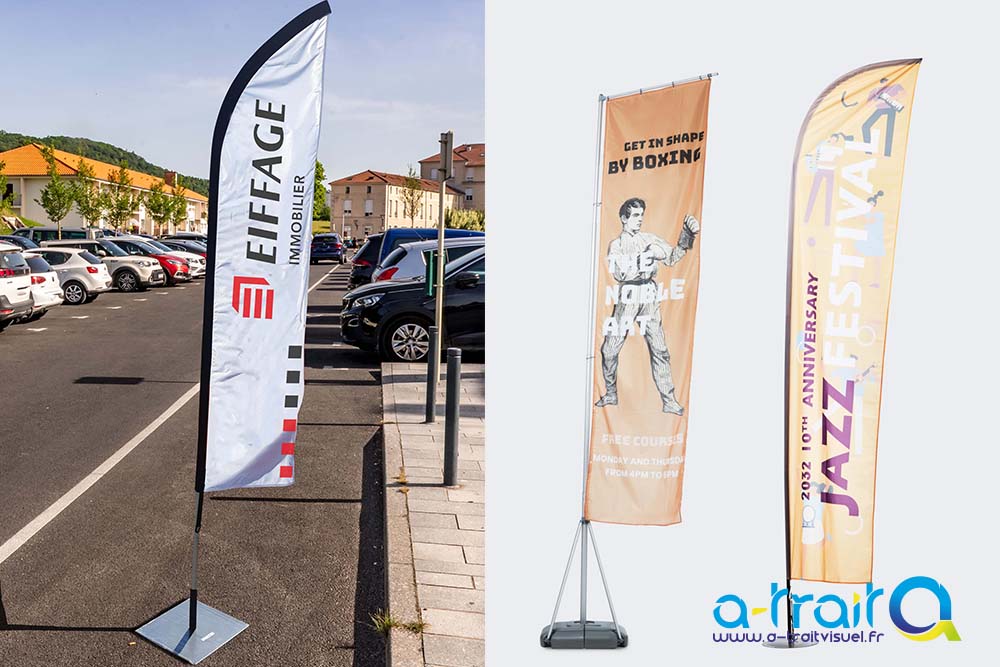 Eiffage oriflamme, wind flag, beach flag