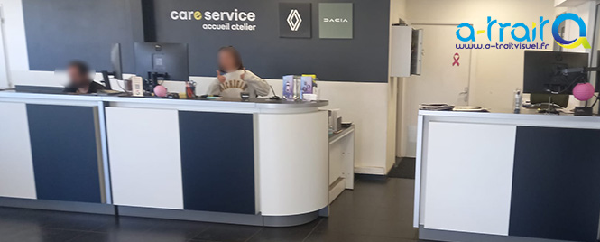 Signalétique comptoir Renault Dacia