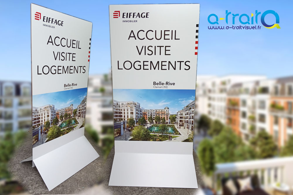 Panneau signalétique alu sur pied EIFFAGE Immobilier