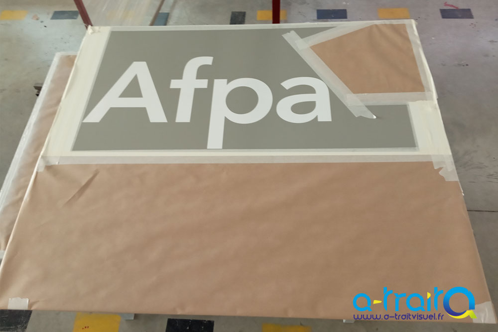 Panneau métal pour la signalétique de l'AFPA. Bègles (33)