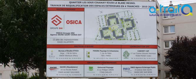 Impression panneau de chantier 4x3 m