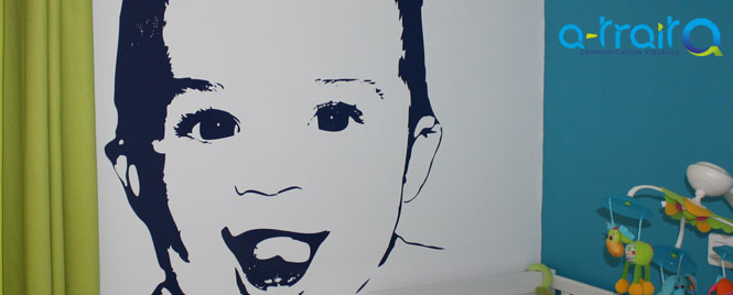 Adhésif mural "visage"