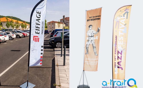 Eiffage oriflamme, wind flag, beach flag