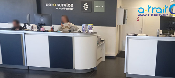 Signalétique comptoir Renault Dacia