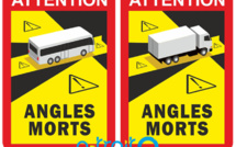 Adhésifs DANGER ANGLES MORTS Poids lourds/Bus