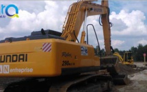 Flocage adhésif engins de chantier Bassin d'Arcachon